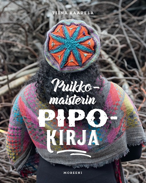 Puikkomaisterin Pipokirja -neuleohjekirjan kansikuva, jonka kannessa värikäs pipo.