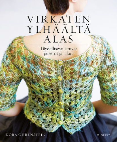 Virkaten ylhäältä alas -virkkausohjekirjan kansikuva.